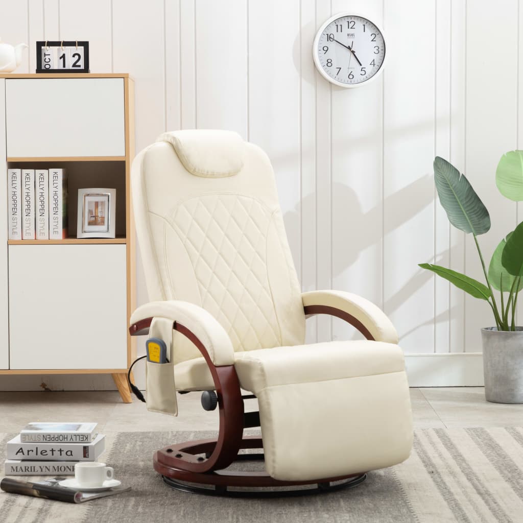 TV-Massagesessel Creme Kunstleder