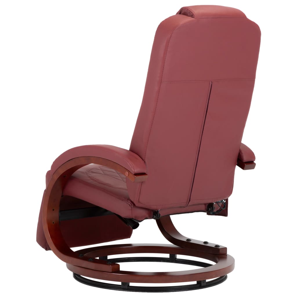TV-Massagesessel Weinrot Kunstleder