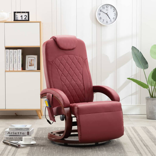 TV-Massagesessel Weinrot Kunstleder