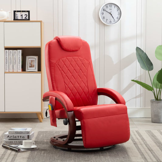 TV-Massagesessel Rot Kunstleder