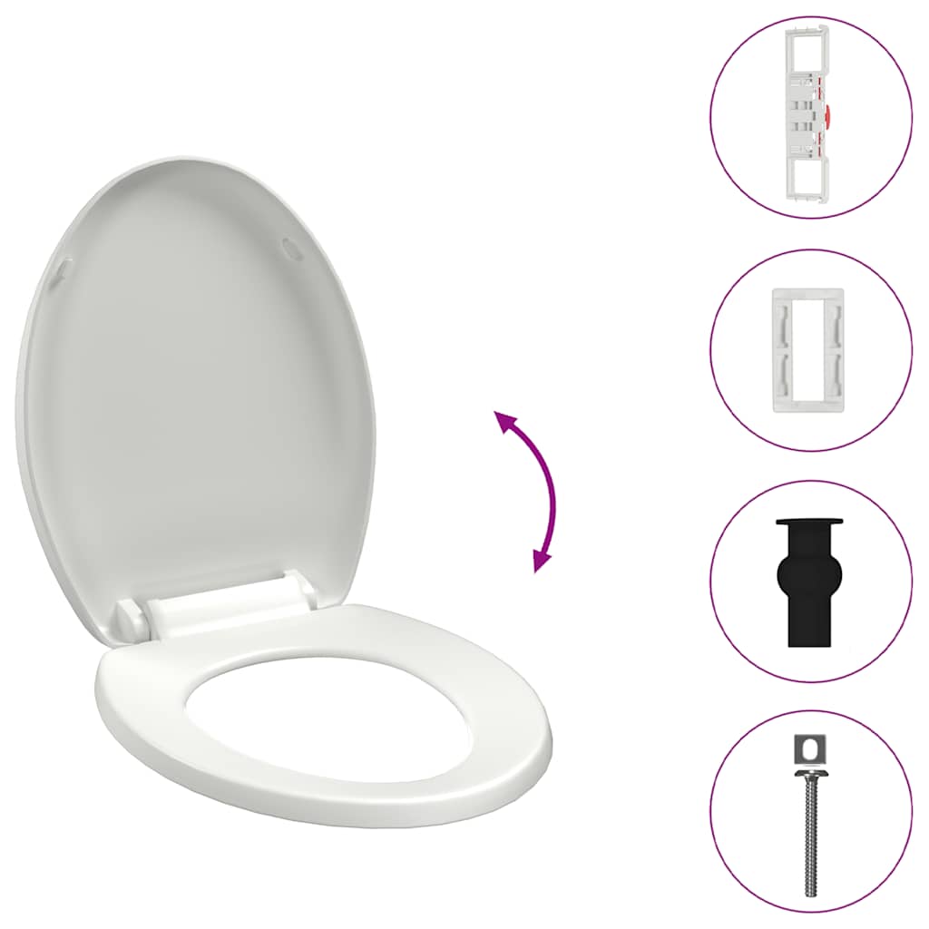 Toilettensitz mit Absenkautomatik und Quick-Release-Design Weiß