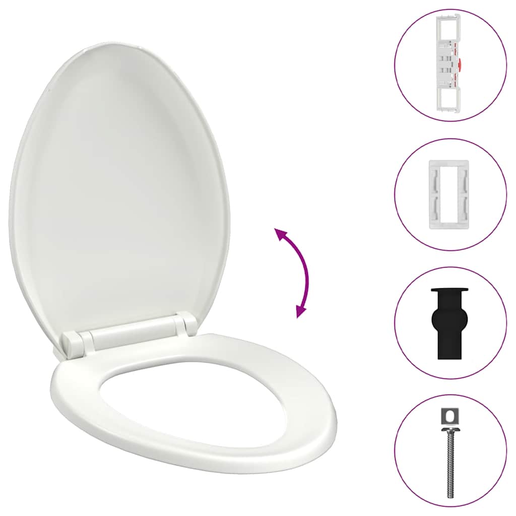 Toilettensitz mit Absenkautomatik und Quick-Release-Design Weiß