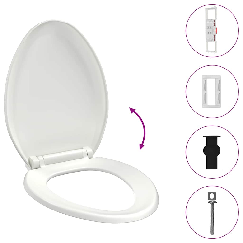 Toilettensitz mit Absenkautomatik und Quick-Release-Design Weiß