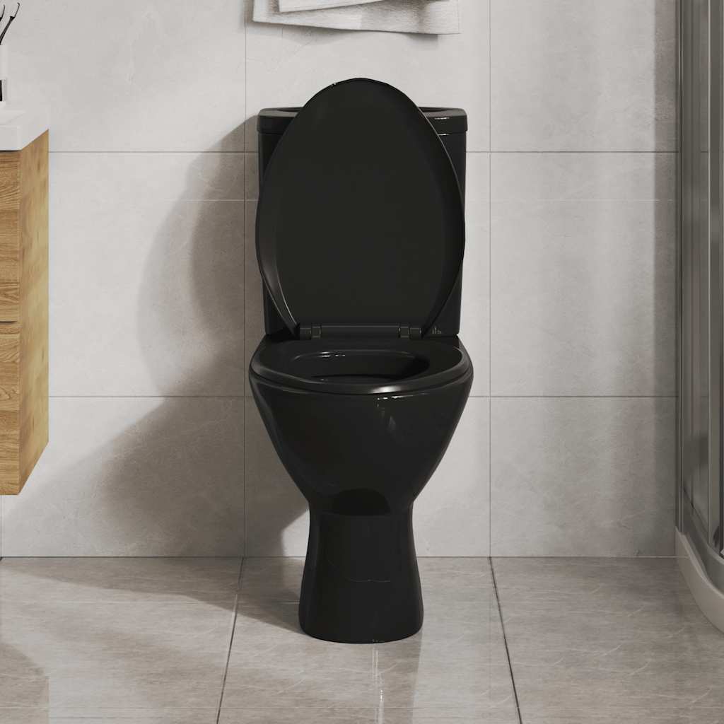 Toilettensitz mit Absenkautomatik und Quick-Release Schwarz