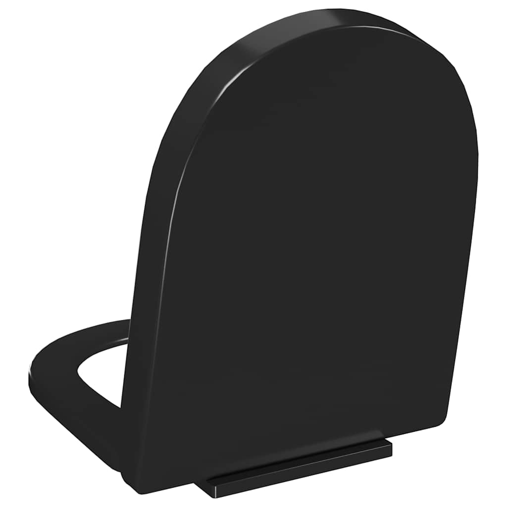 Toilettensitz mit Absenkautomatik und Quick-Release Schwarz