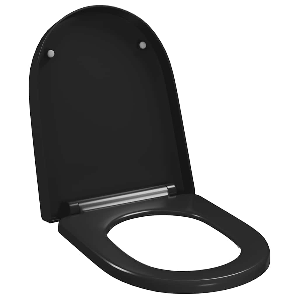 Toilettensitz mit Absenkautomatik und Quick-Release Schwarz