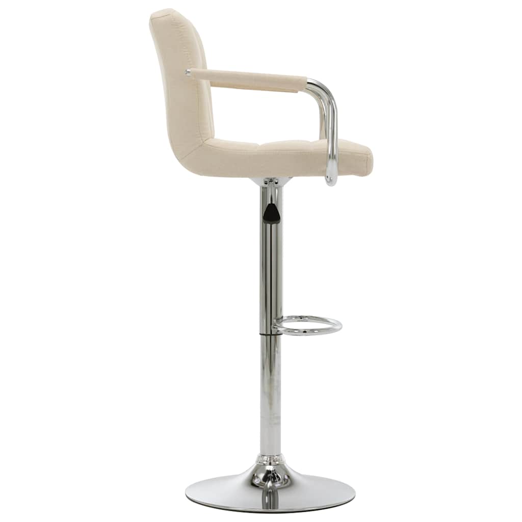 Barhocker 2 Stk. Creme Stoff