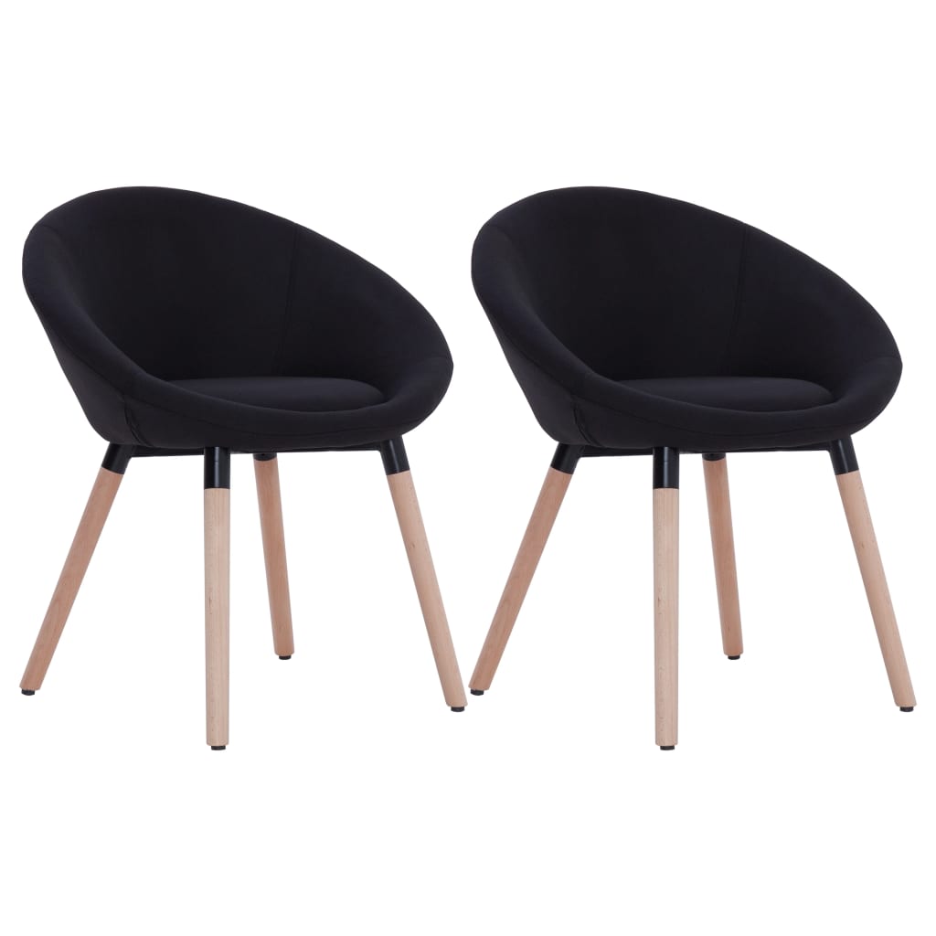 Esszimmerstühle 2 Stk. Schwarz Stoff