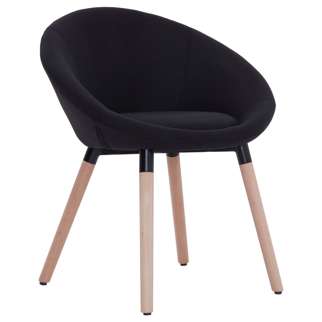Esszimmerstühle 2 Stk. Schwarz Stoff