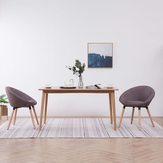 Esszimmerstühle 2 Stk. Taupe Stoff