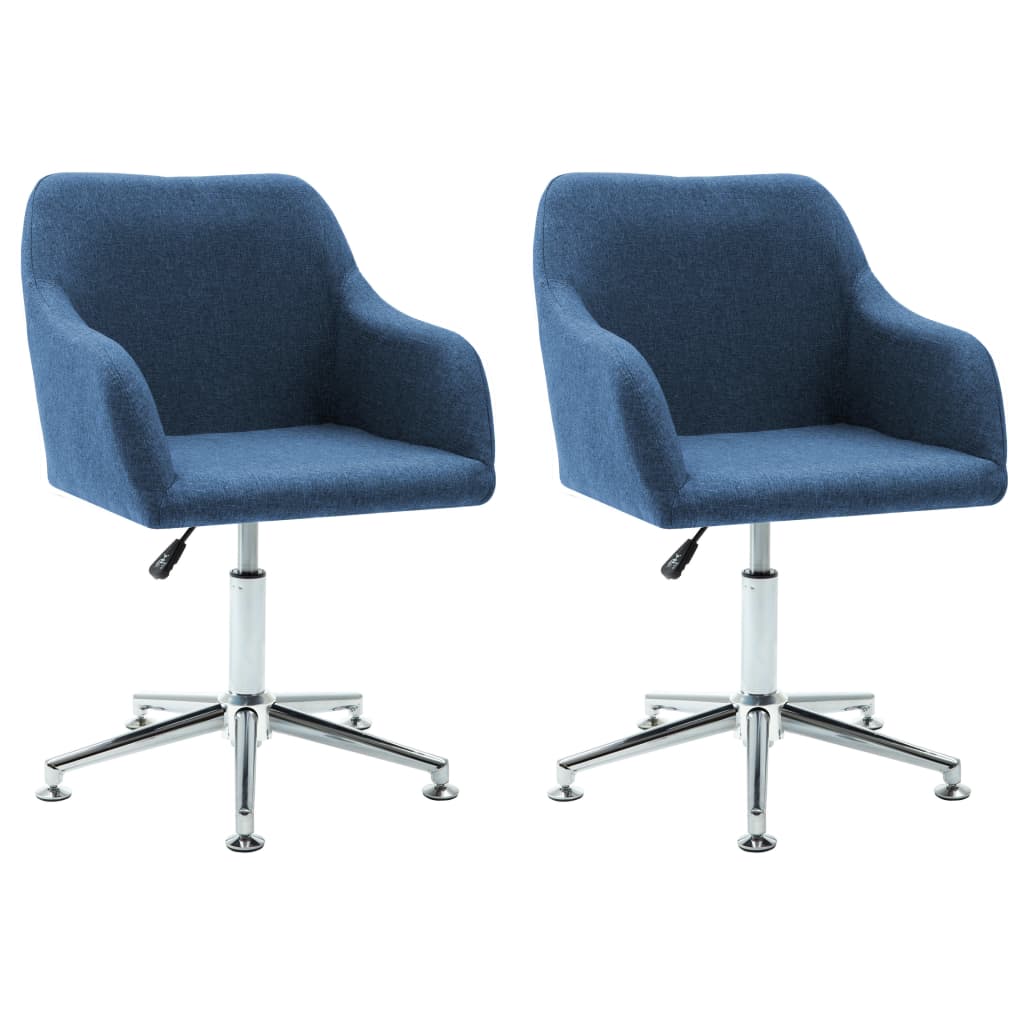 Esszimmerstühle Drehbar 2 Stk. Blau Stoff