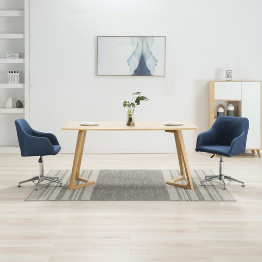 Esszimmerstühle Drehbar 2 Stk. Blau Stoff