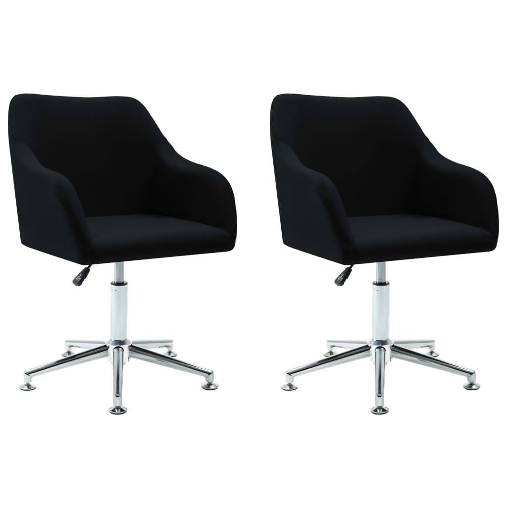 Esszimmerstühle Drehbar 2 Stk. Schwarz Stoff