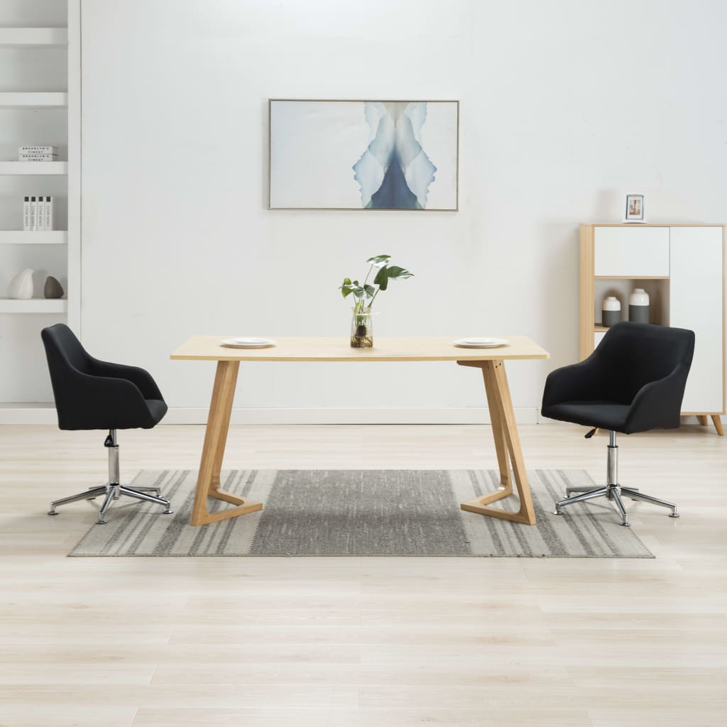 Esszimmerstühle Drehbar 2 Stk. Schwarz Stoff