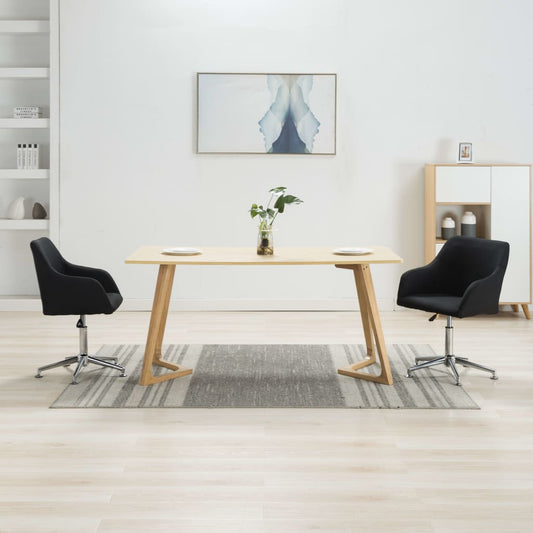 Esszimmerstühle Drehbar 2 Stk. Schwarz Stoff