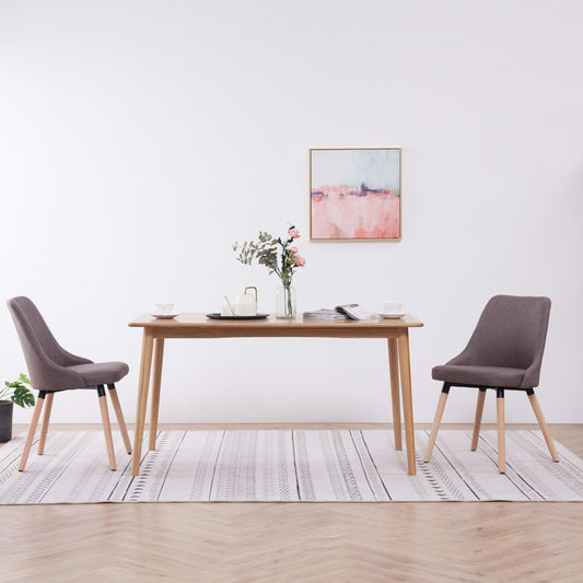 Esszimmerstühle 2 Stk. Taupe Stoff