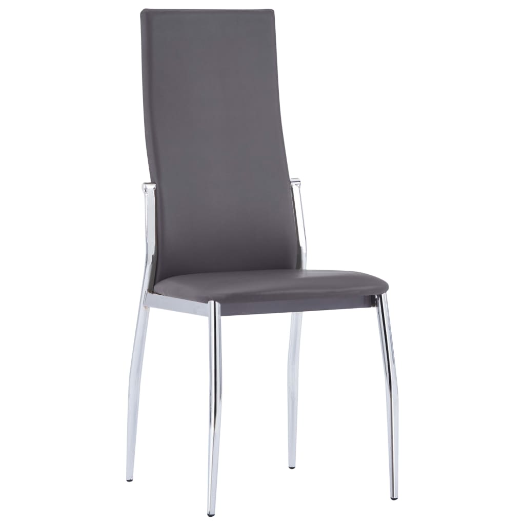Esszimmerstühle 4 Stk. Grau Kunstleder