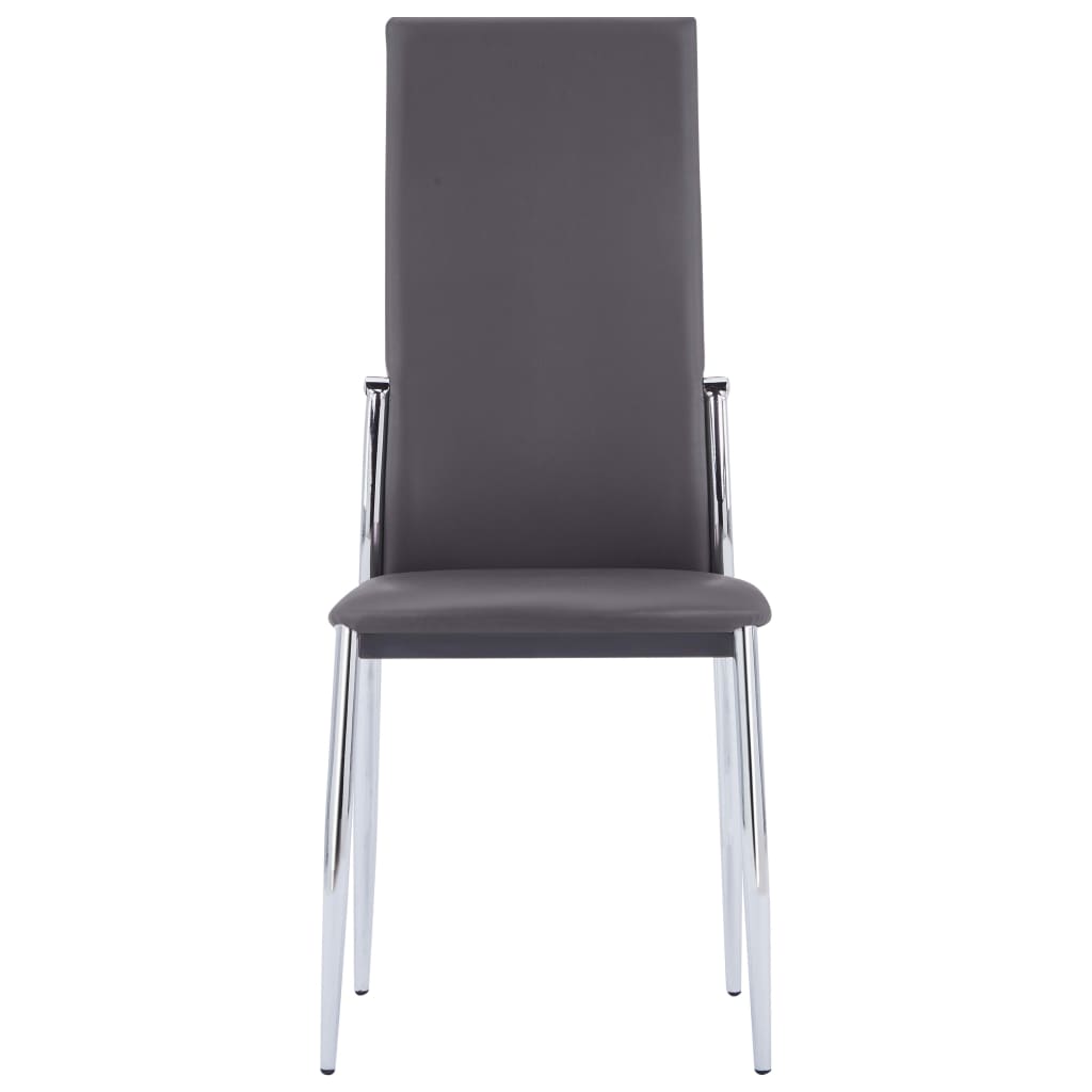 Esszimmerstühle 4 Stk. Grau Kunstleder