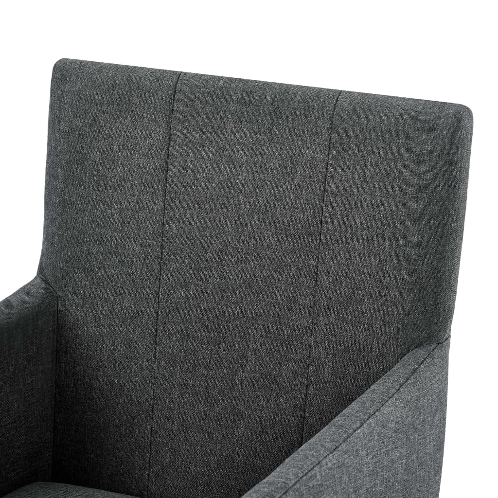 Esszimmerstühle mit Armlehnen 2 Stk. Dunkelgrau Stoff