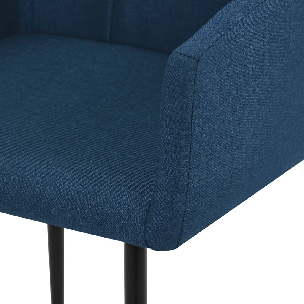 Esszimmerstühle mit Armlehnen 2 Stk. Blau Stoff