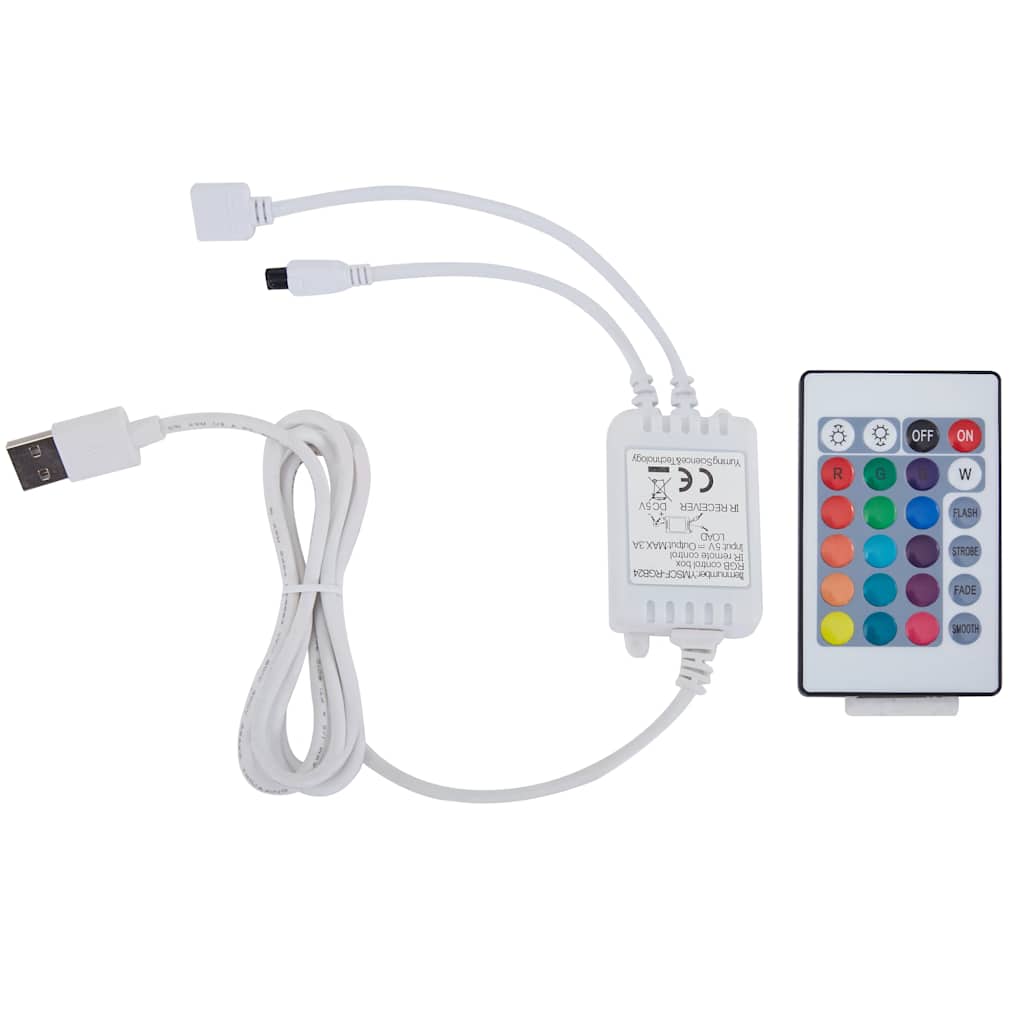 Bettgestell mit LED Weiß und Schwarz Kunstleder 90×200 cm