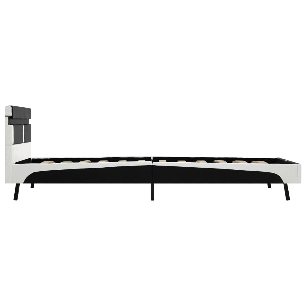 Bettgestell mit LED Schwarz Kunstleder 90x200 cm