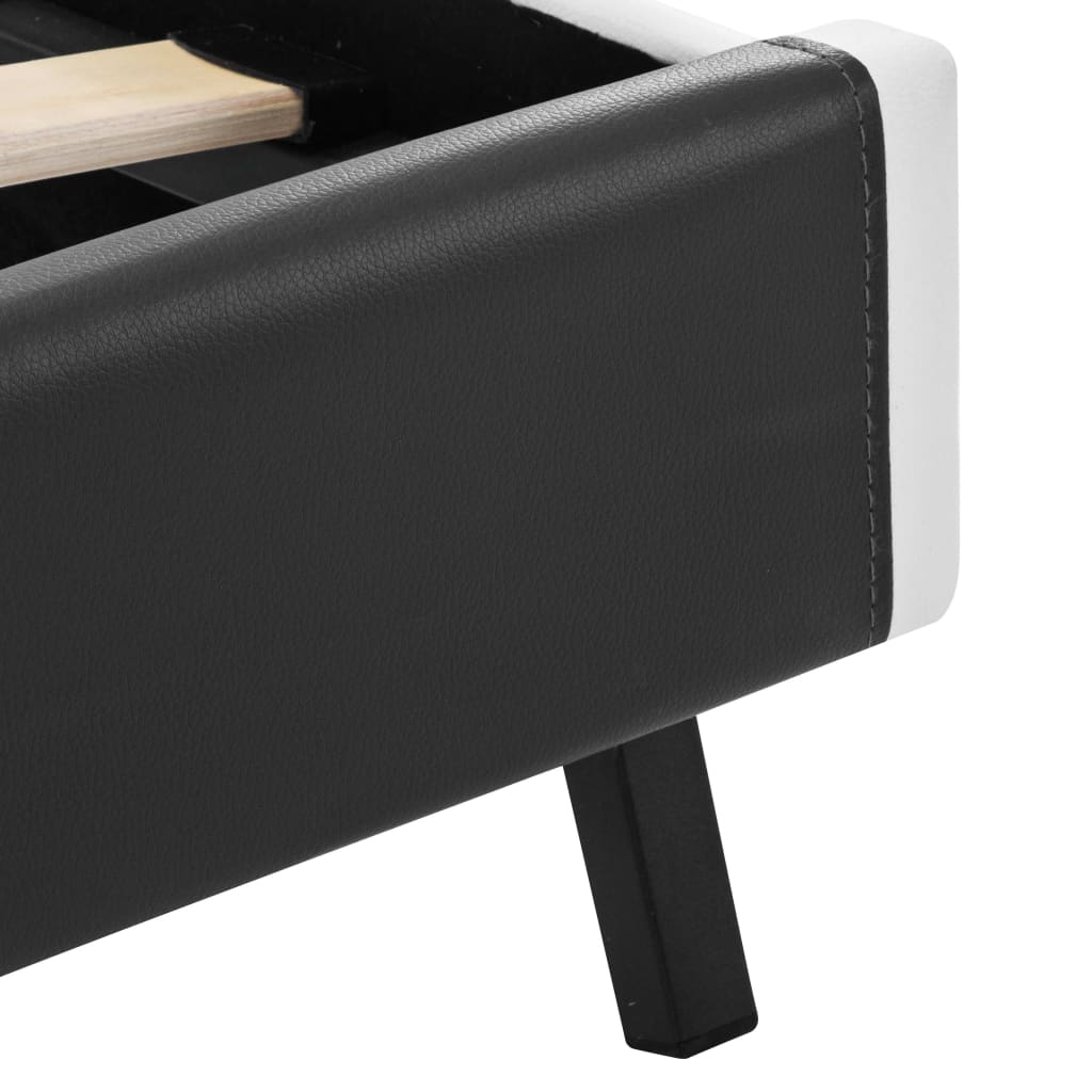 Bettgestell mit LED Grau Kunstleder 120×200 cm