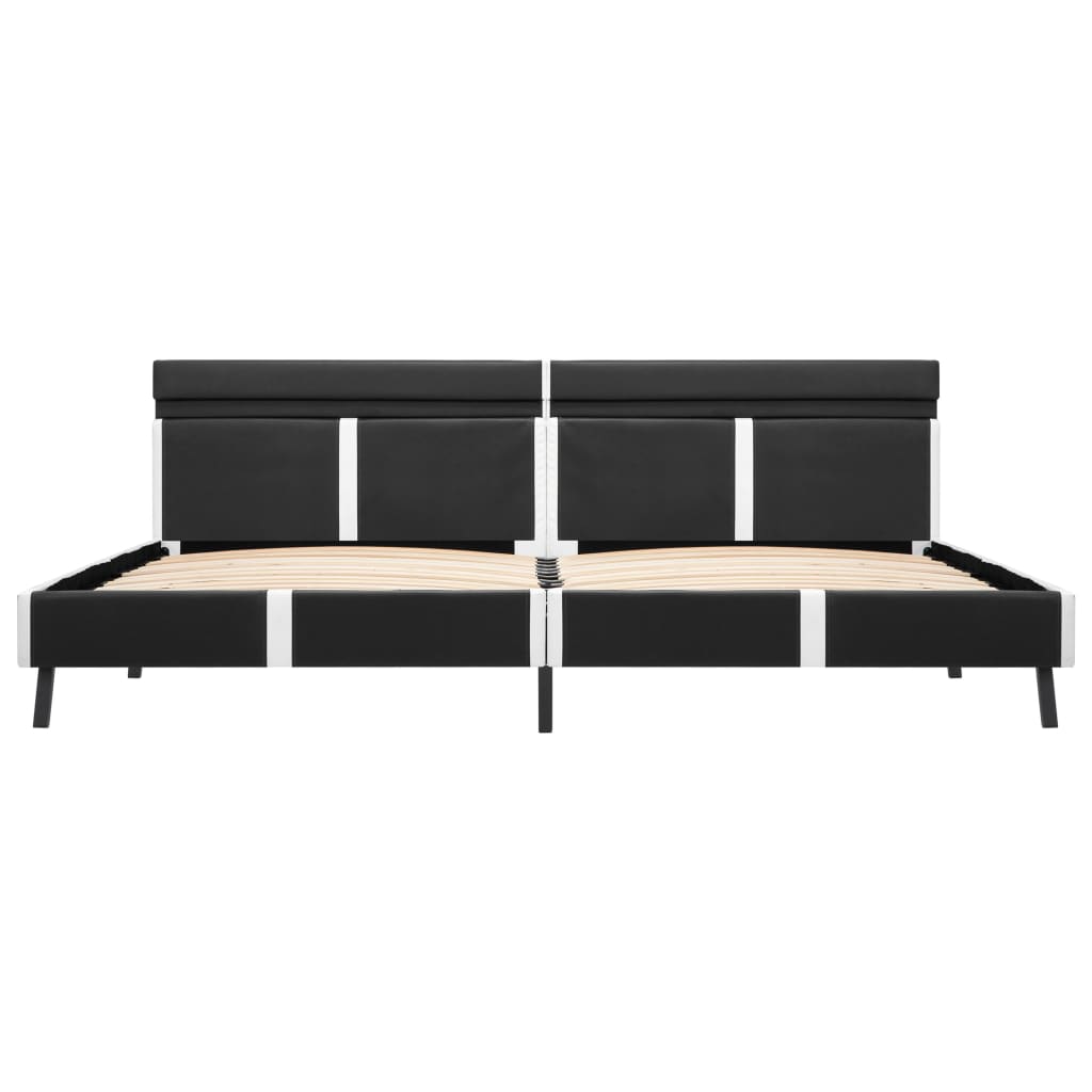 Bettgestell mit LED Grau Kunstleder 180x200 cm