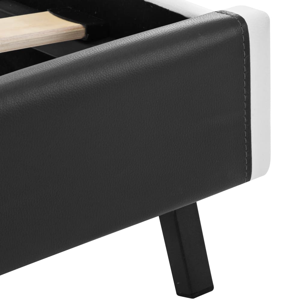 Bettgestell mit LED Grau Kunstleder 180x200 cm