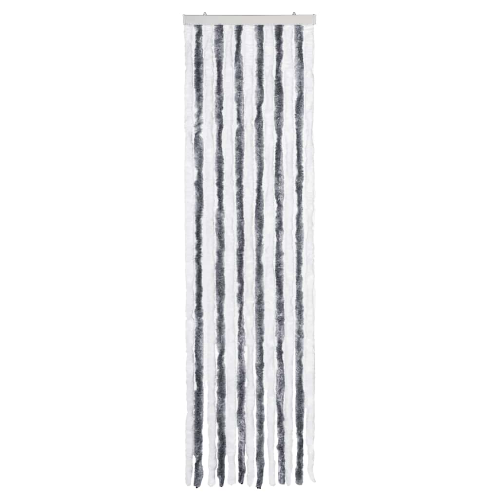 Insektenschutz-Vorhang Grau und Weiß 56x185 cm Chenille