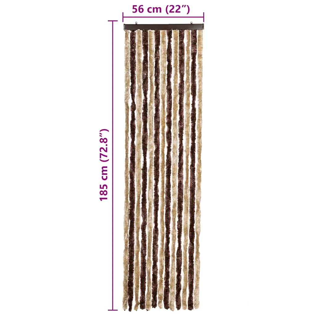 Insektenschutz-Vorhang Beige und Hellbraun 56x185 cm Chenille