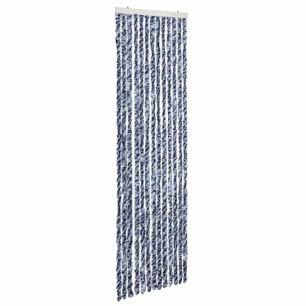 Insektenschutz-Vorhang Blau, Weiß und Silbern 56x185cm Chenille
