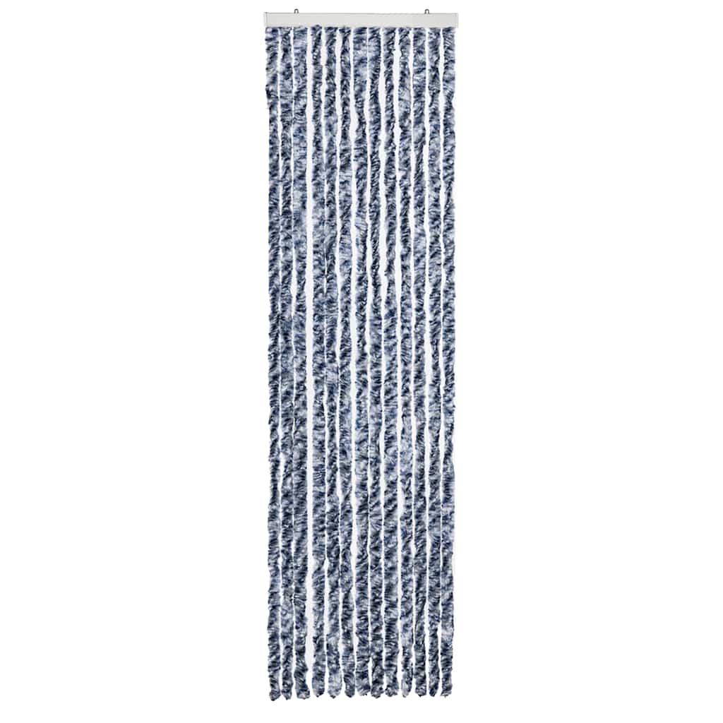 Insektenschutz-Vorhang Blau, Weiß und Silbern 56x185cm Chenille