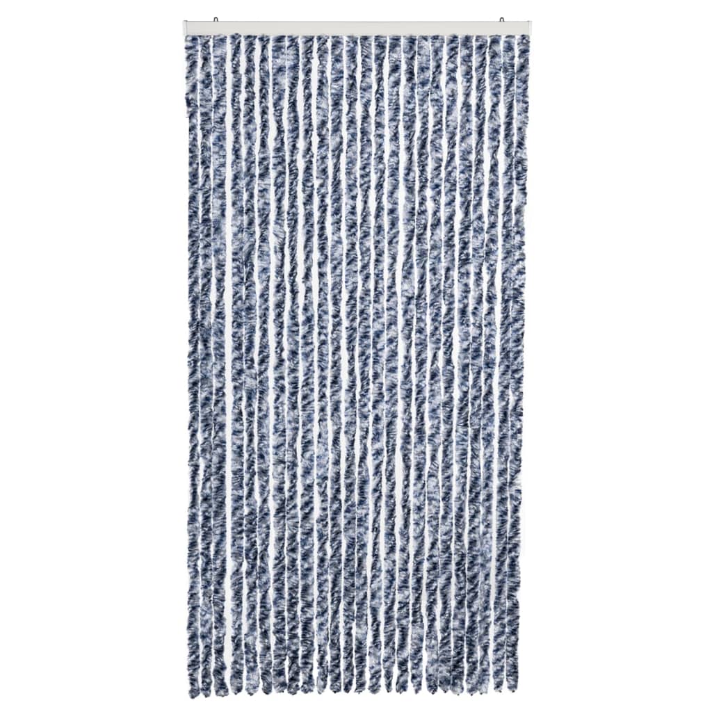 Insektenschutz-Vorhang Blau Weiß Silbern 100x220cm Chenille