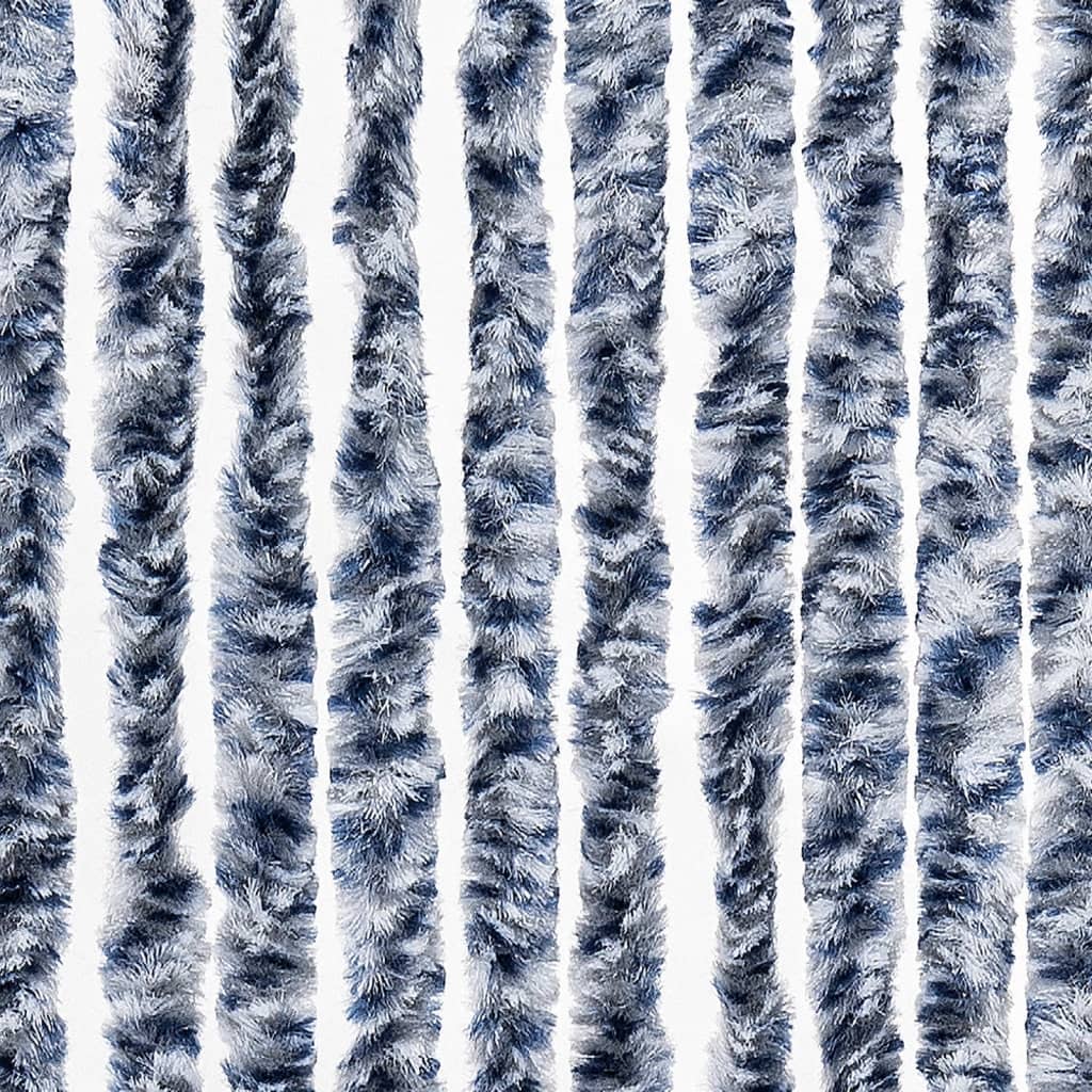 Insektenschutz-Vorhang Blau Weiß Silbern 100x220cm Chenille