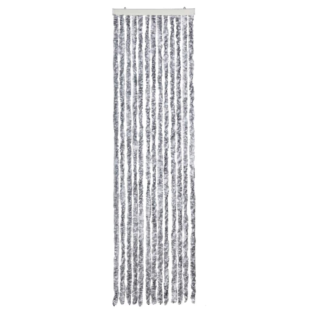Insektenschutz-Vorhang Weiß und Grau 56x185 cm Chenille