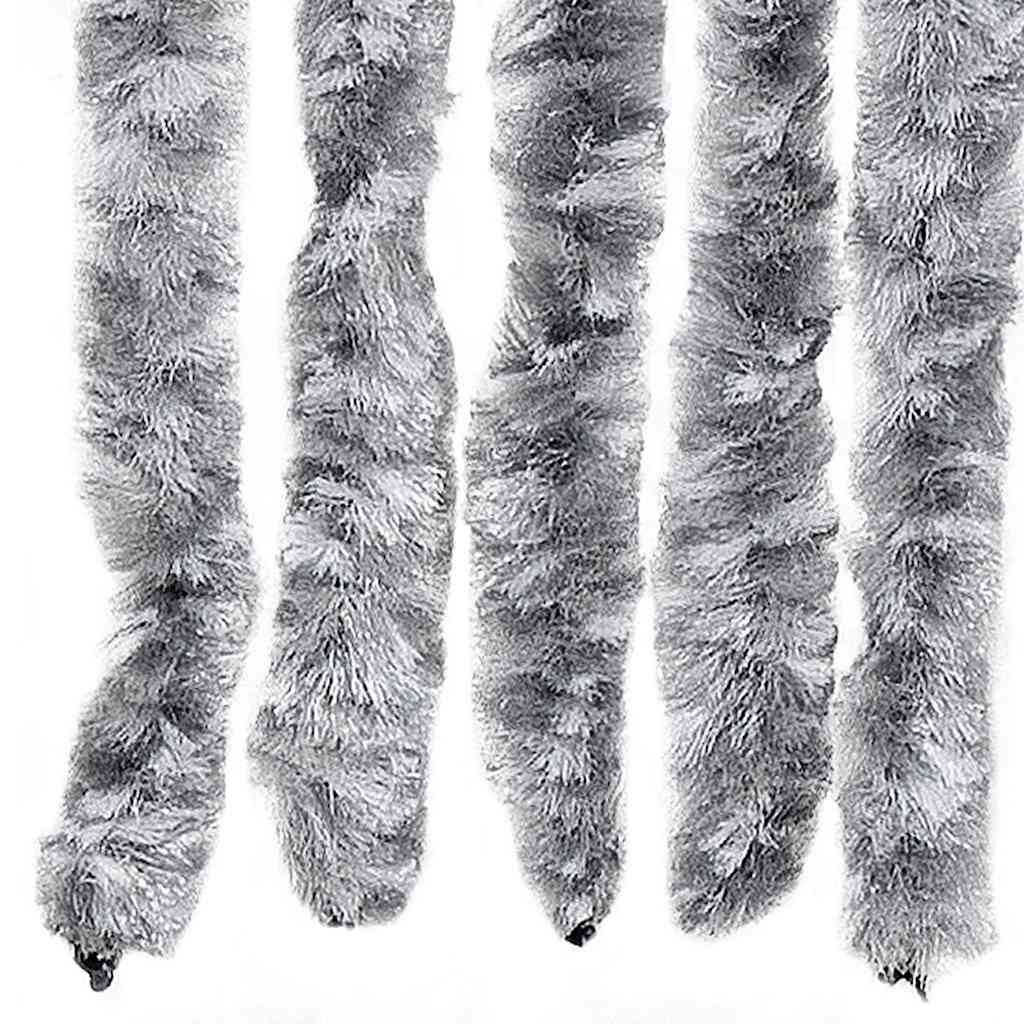 Insektenschutz-Vorhang Weiß und Grau 56x185 cm Chenille