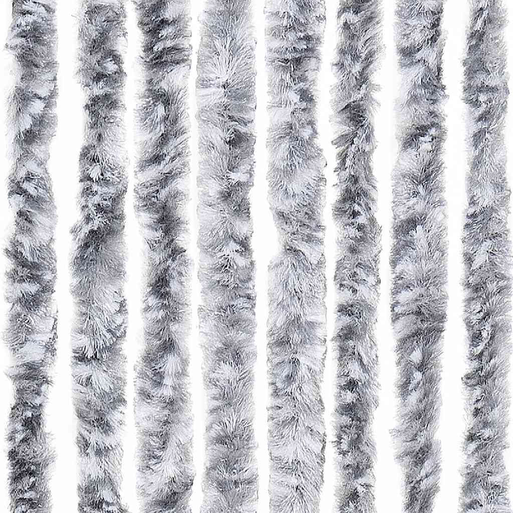 Insektenschutz-Vorhang Weiß und Grau 56x185 cm Chenille