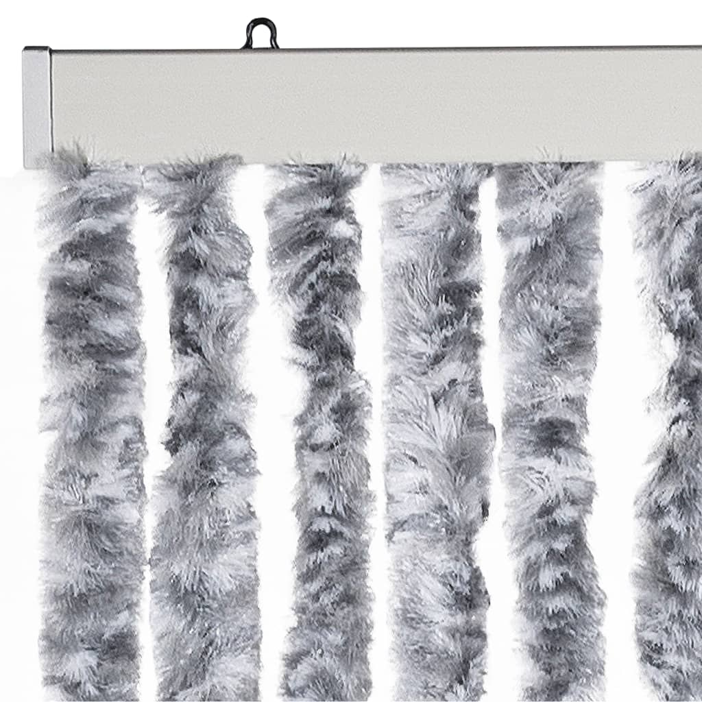 Insektenschutz-Vorhang Weiß und Grau 90x220 cm Chenille