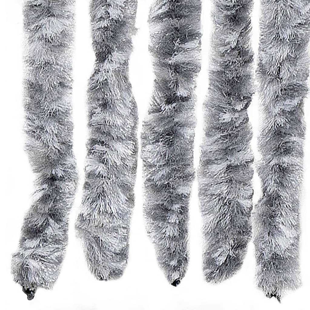 Insektenschutz-Vorhang Weiß und Grau 90x220 cm Chenille