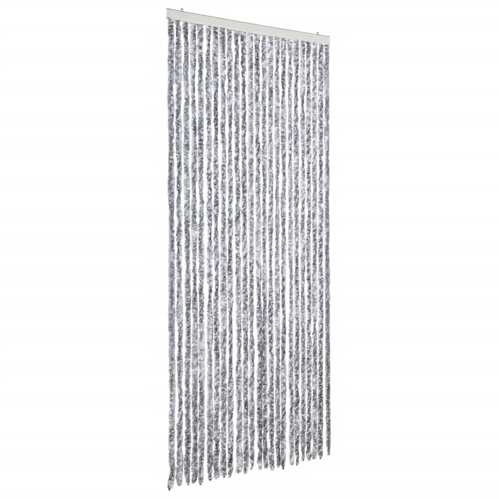 Insektenschutz-Vorhang Weiß und Grau 100x220 cm Chenille