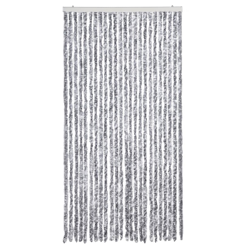Insektenschutz-Vorhang Weiß und Grau 100x220 cm Chenille
