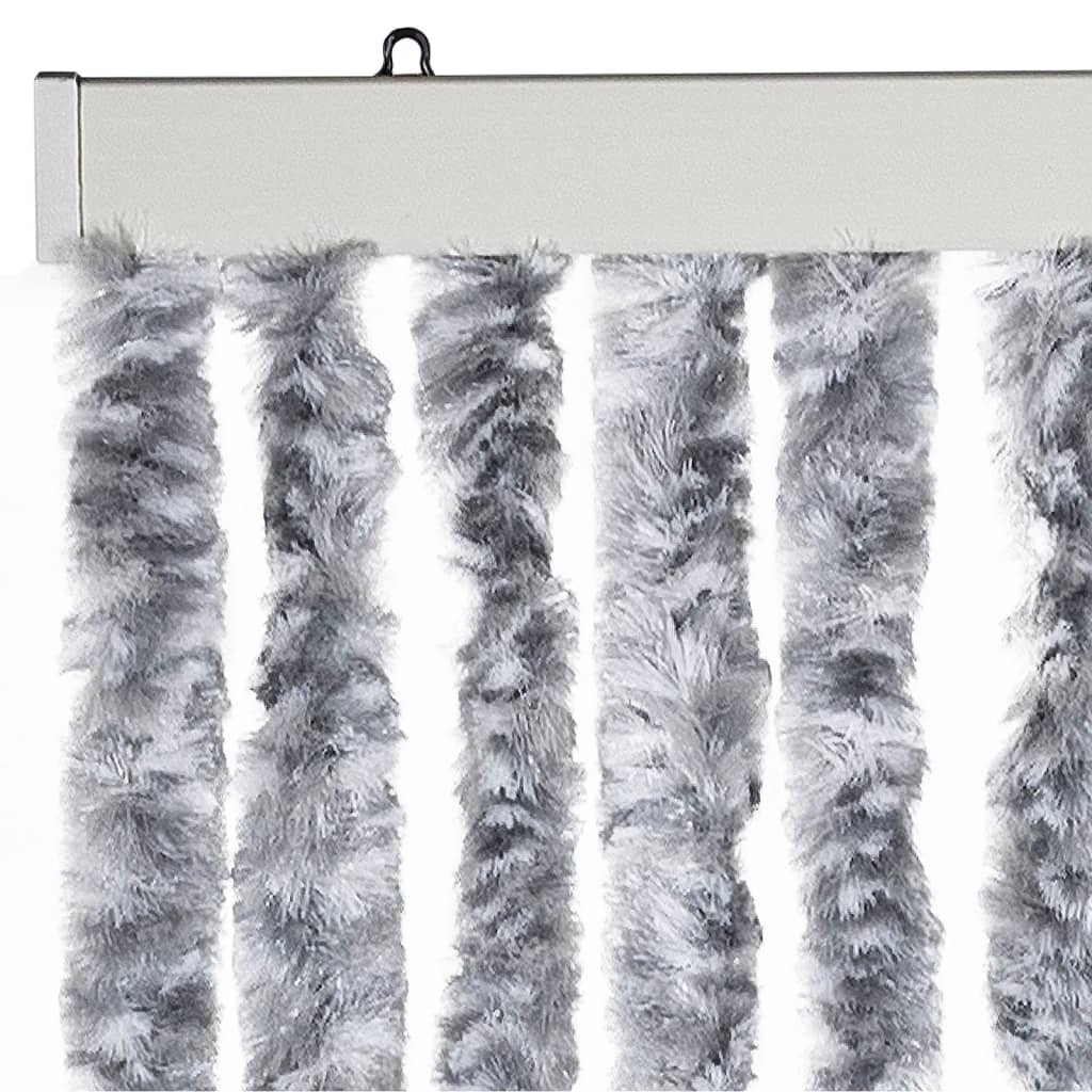 Insektenschutz-Vorhang Weiß und Grau 100x220 cm Chenille