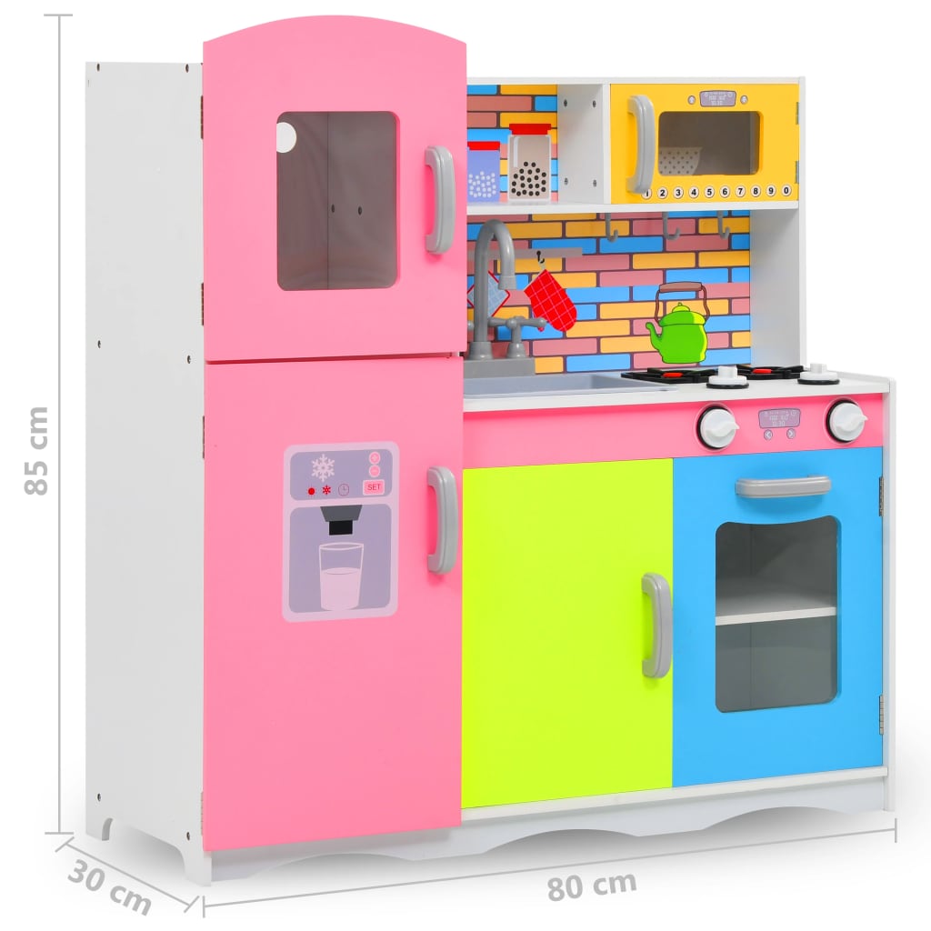 Cuisine ludique pour enfants MDF 80 x 30 x 85 cm multicolore