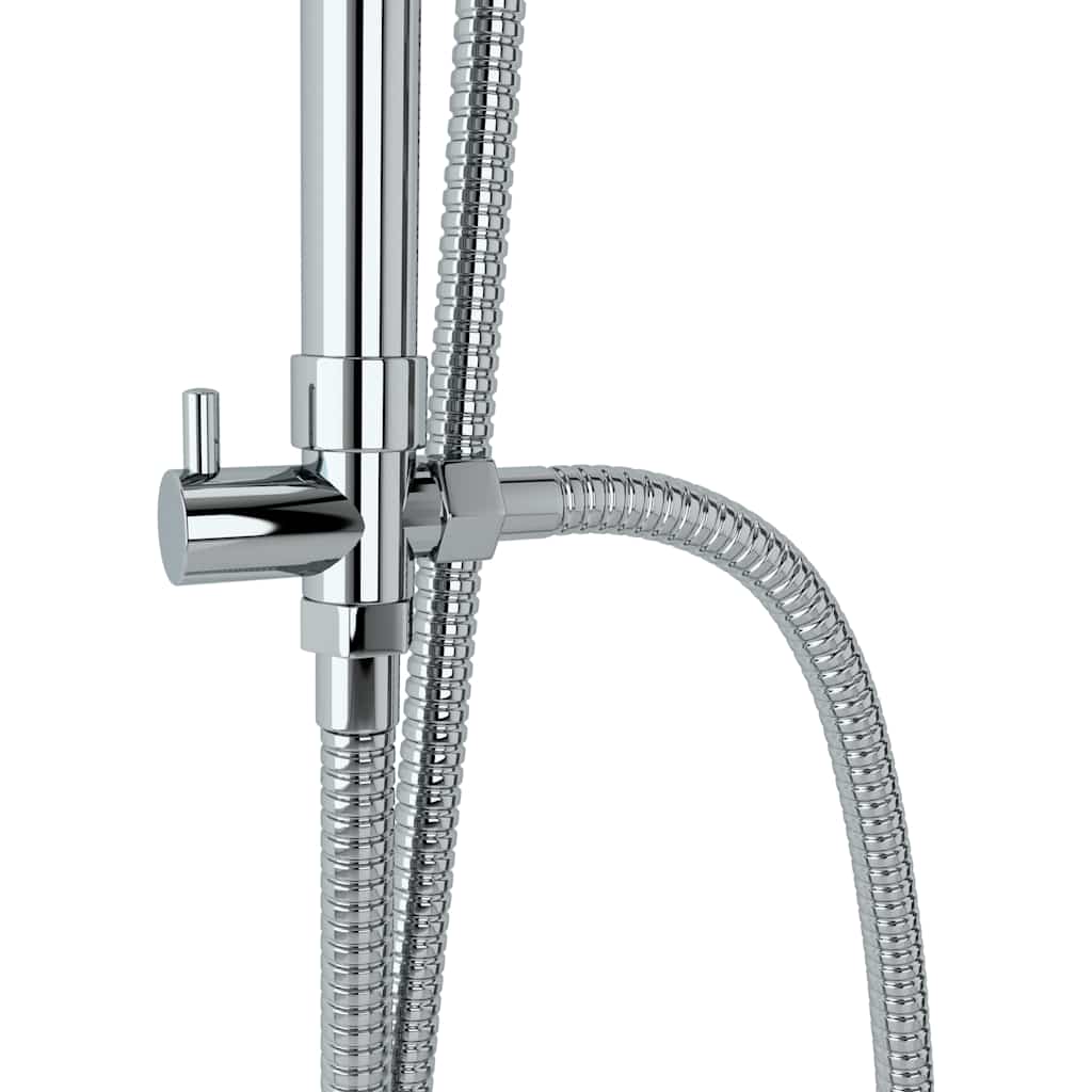 Doppelkopf-Duschset mit Handbrause Edelstahl