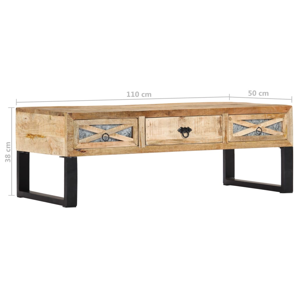 Coffee table 110 x 50 x 38 cm solid mango wood