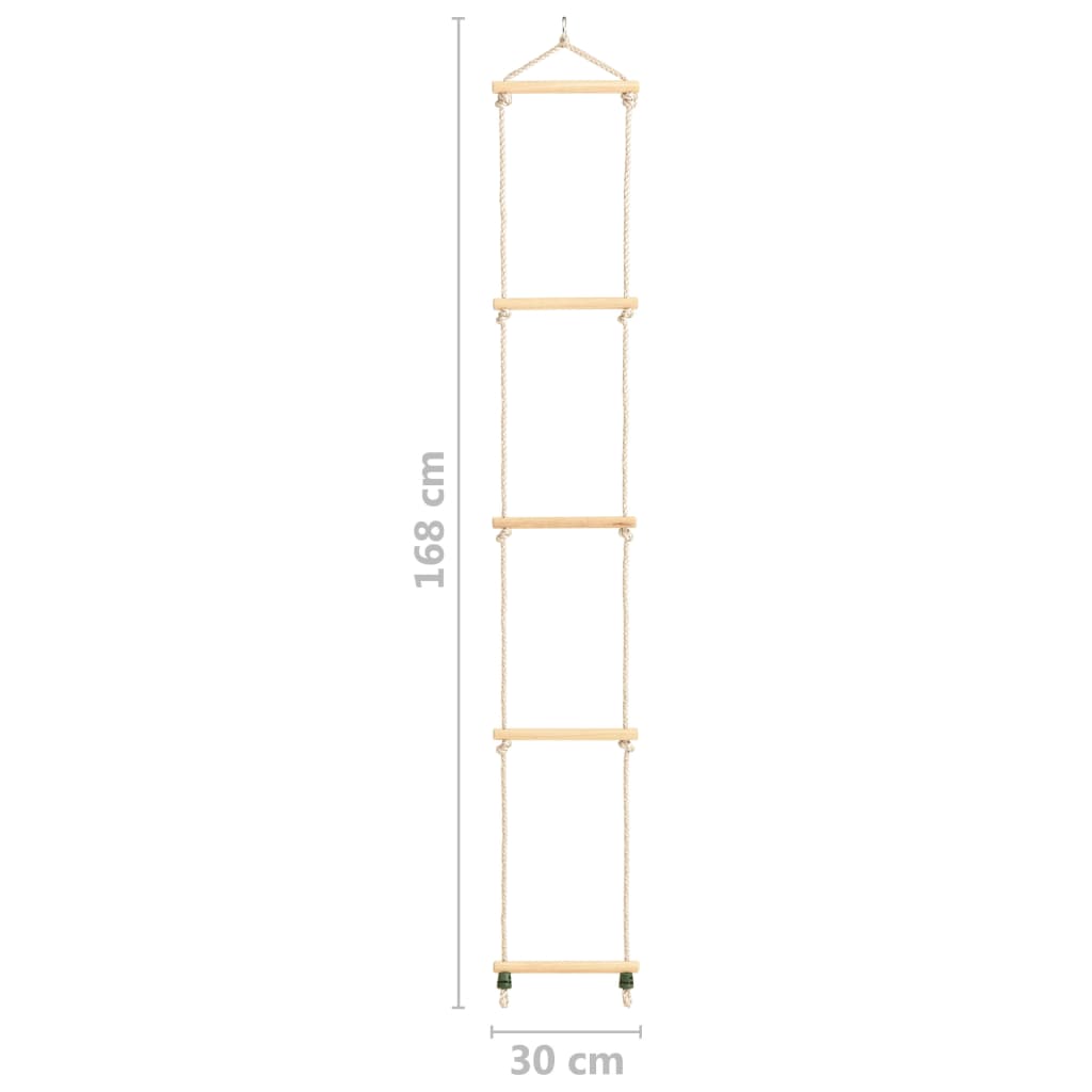 Échelle de corde pour enfants en bois massif et PE 30x168 cm