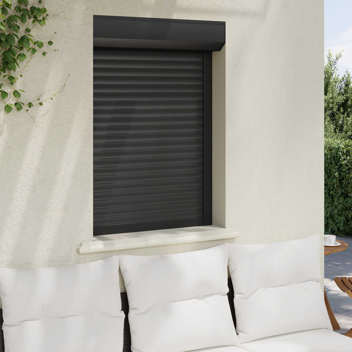 Rollladen Anthrazit 70 x 100 cm Aluminium und Polyurethan