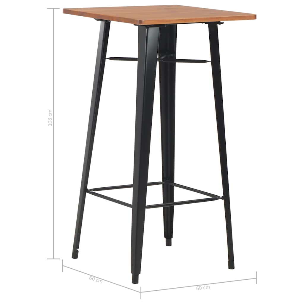 3-teiliges Bar-Set Stahl Schwarz