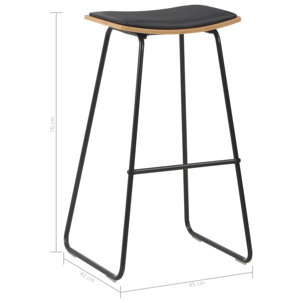 3-teiliges Bar-Set Stahl Schwarz
